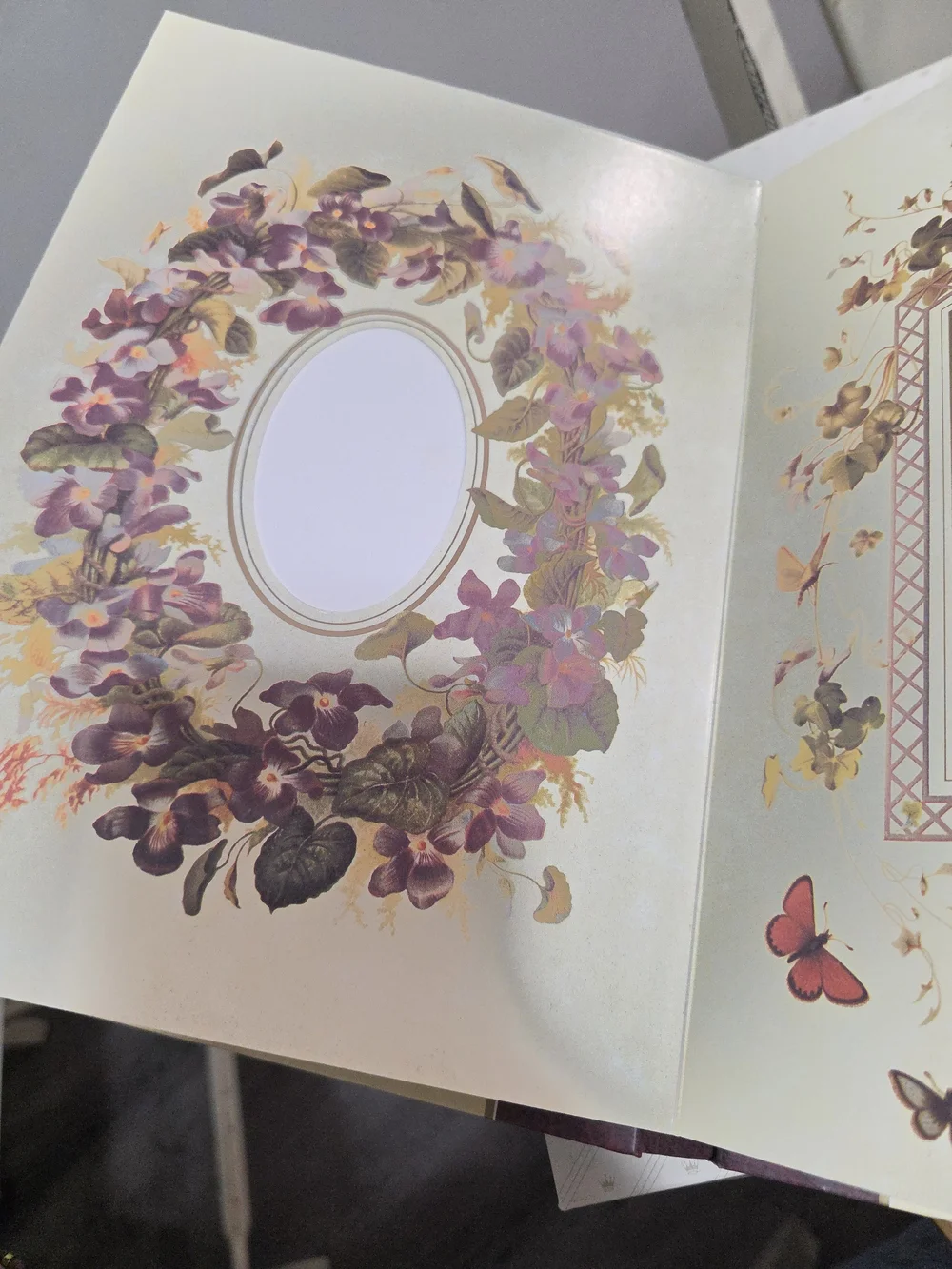 Vintage 1996 The Victorian Photograph Album Hardcover Floral Slip In Photo Book